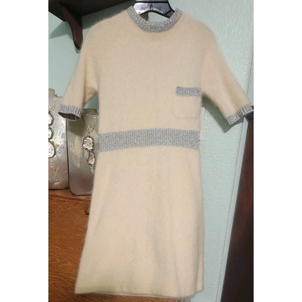 Vtg Angora & Lambs Wool Girls Dress Frills‎ Childrens Hong Kong  Size 32 10/12